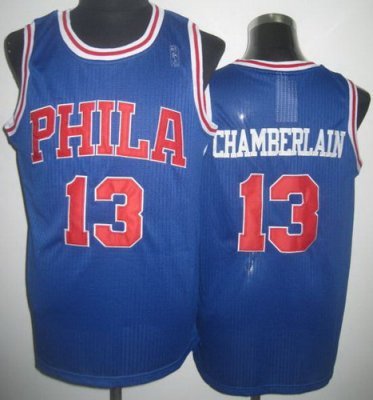 Philadelphia 76ers #13 Wilt Chamberlain Blue Throwback Revolution 30 NBA Basketball Jerseys