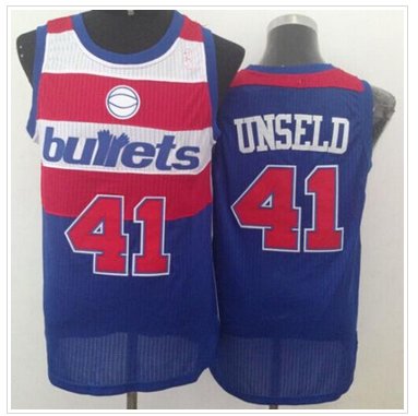 Washington Wizards #41 Wes Unseld Blue Bullets Throwback Stitched NBA Jersey