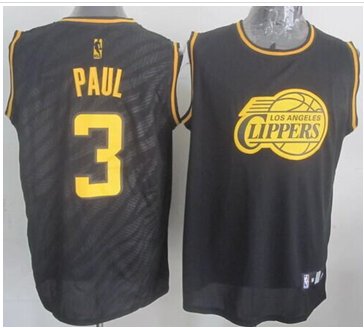 Los Angeles Clippers #3 Chris Paul Black Precious Metals Fashion Stitched NBA Jersey