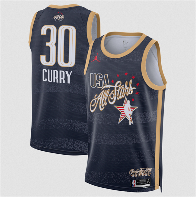 Star #30 Stephen Curry Navy Stitched Basketball Jersey