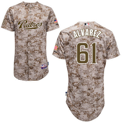 San Diego Padres #61 rj Alvarez Authentic Personalized Alternate Camo Jersey