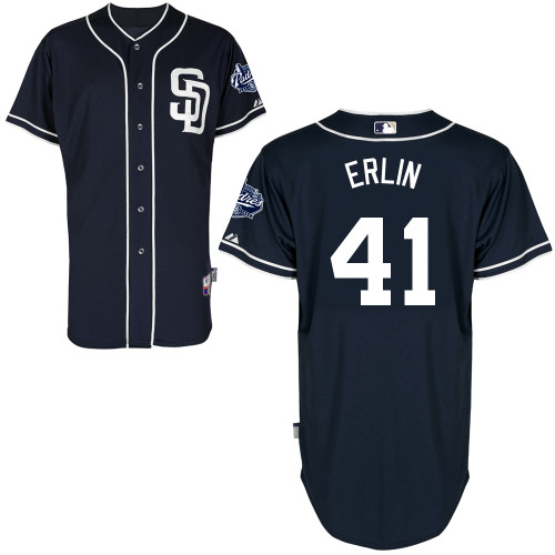 San Diego Padres #41Robbie Erlin Authentic Personalized Alternate Blue Jersey