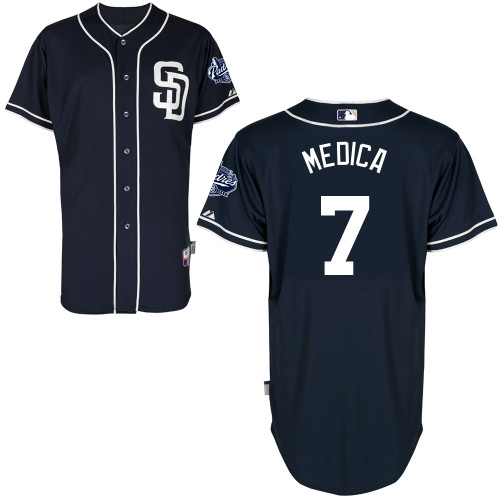 San Diego Padres #7Tommy Medica Authentic Personalized Alternate Blue Jersey