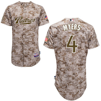 San Diego Padres #4Wil Myers Authentic Personalized Alternate Camo Jersey