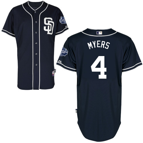 San Diego Padres #4Wil Myers Authentic Personalized Alternate Blue Jersey