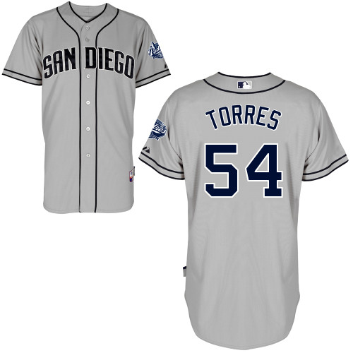 San Diego Padres #54 Alex Torres Authentic Personalized Road Gray Jersey