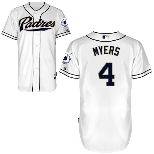 San Diego Padres #4Wil Myers Authentic Personalized Home White Jersey