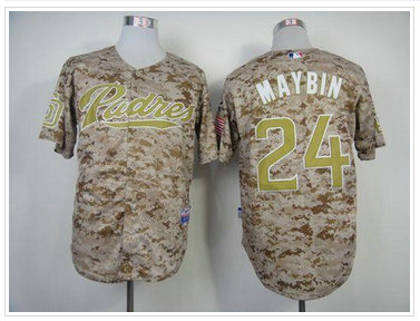 San Diego Padres #24 Cameron Maybin Camo Alternate 2 Cool Base Stitched Baseball Jersey