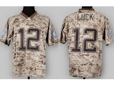 NEW Indianapolis Colts 12 Andrew Luck Camo US.Mccuu NFL Jerseys