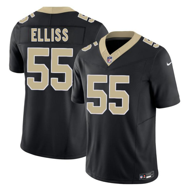 Men's New Orleans Saints #55 Kaden Elliss Black 2026 F.U.S.E Vapor Limited Stitched Football Jersey Men's New Orleans Saints #55 Kaden Elliss Black 2026 F.U.S.E Vapor Limited Stitched Football Jersey