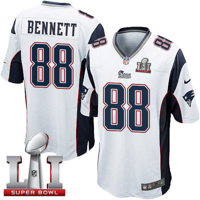 Nike Patriots #88 Martellus Bennett White Super Bowl LI 51 Youth Stitched NFL New Elite Jersey