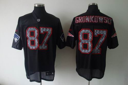 Youth New England Patriots 87 Rob Gronkowski Black United Sideline Jerseys