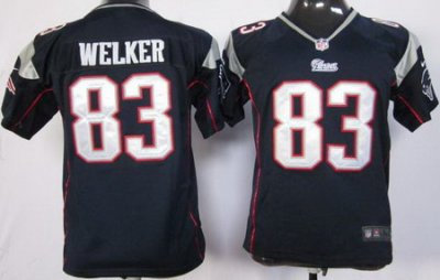 Youth Nike NFL New England Patriots 83 Wes Welker Blue Jerseys