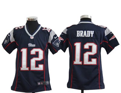 Youth Nike New England Patriots 12 Tom Brady Blue Jerseys
