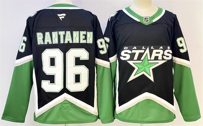 Men's Dallas Stars #96 Mikko Rantanen Black 2025 26 Alternate Stitched Hockey Jersey