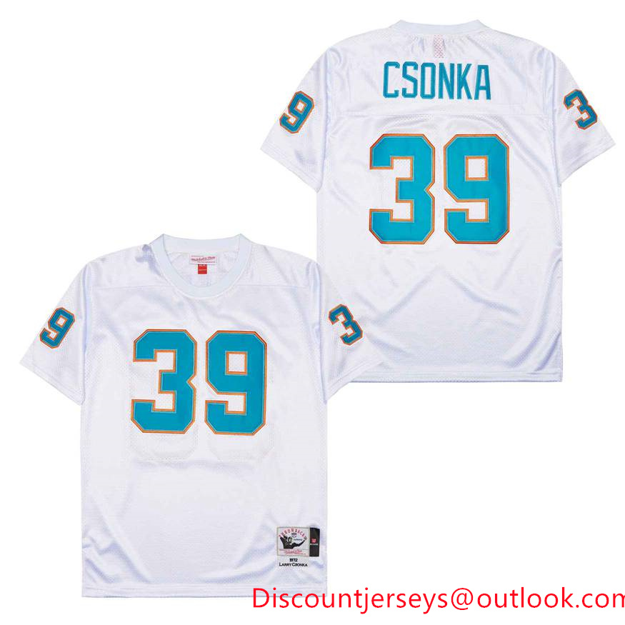 Mitchell And Ness Dolphins #39 Throwback Stitched NFL Jersey 3