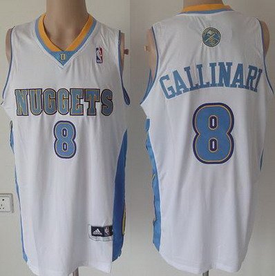 Denver Nuggets 8 Gallinari White Revolution 30 NBA Jerseys