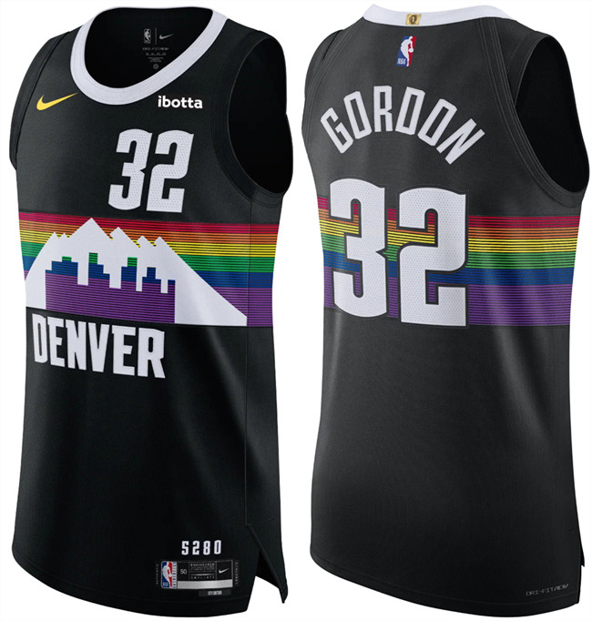 Men's Denver Nuggets #32 Aaron Gordon Black 2025 26 City Edition Stitched Basketball Jersey