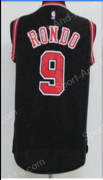 chicago bulls #9 rajon rondo Black NBA jersey