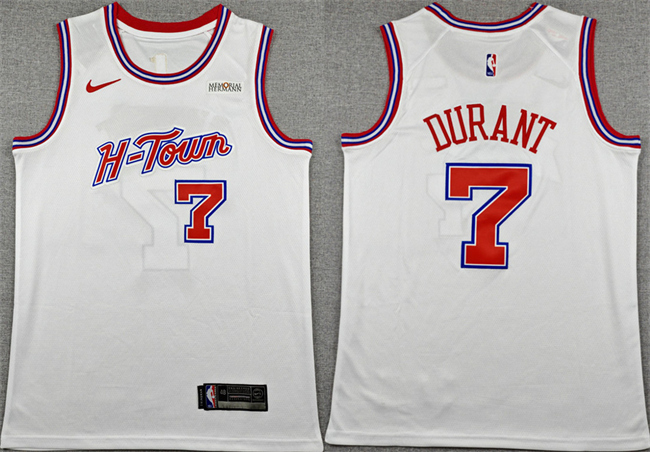 Men's Houston Rockets #7 Kevin Durant White 2025-26 City Edition Stitched Jersey