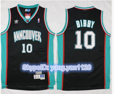 Memphis Grizzlies #10 Mike Bibby Black TThrowback Stitched NBA Jersey