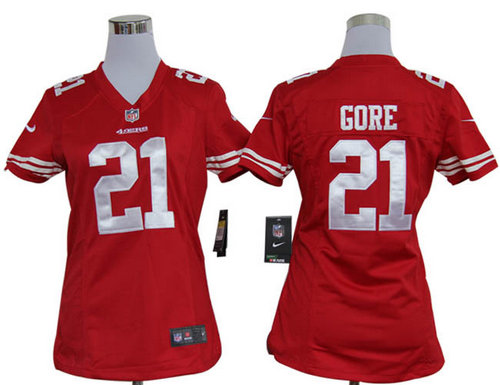 nike women nfl jerseys san francisco 49ers #21 gore red