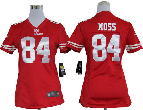 nike women nfl jerseys san francisco 49ers #84 moss red