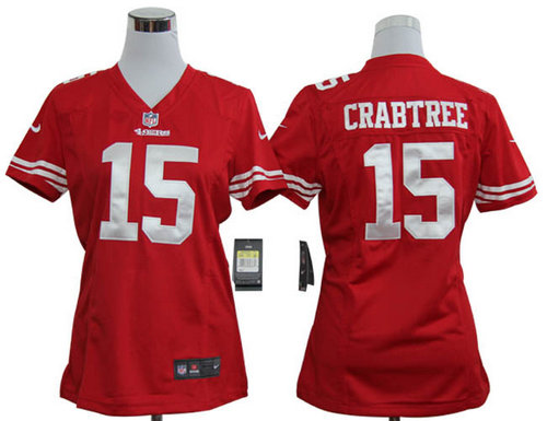 Womens Nike San Francisco 49ers 15 Crabtree Authentic Game Jerseys