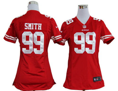 Women Nike NFL San Francisco 49ers 99 Aldon Smith Red Jerseys