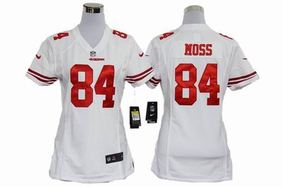 Women Nike San Francisco 49ers 84 Randy Moss White Jerseys