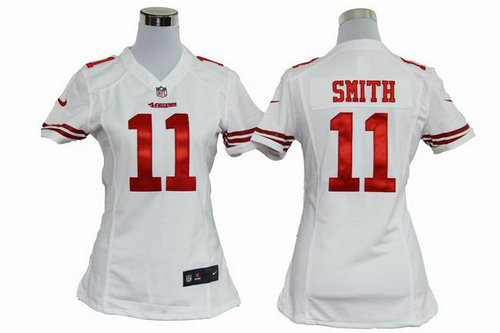 Women Nike San Francisco 49ers 11 Alex Smith White Jerseys