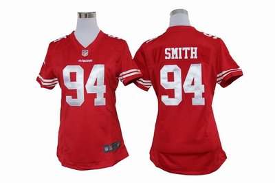 Women Nike NFL San Francisco 49ers 94 Justin Smith Red Jerseys