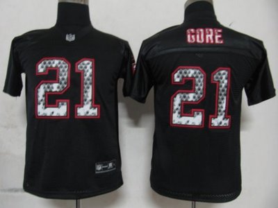 Youth San Francisco 49ers 21 Gore Black United Sideline Jerseys