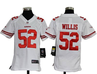 Nike NFL Youth San Francisco 49ers #52 Patrick Willis White Jerseys
