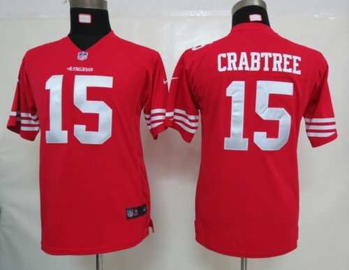 Youth Nike San Francisco 49ers 15 Michael Crabtree Red Jerseys