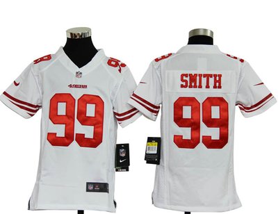 Youth Nike NFL San Francisco 49ers 99 Aldon Smith white Jerseys