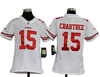Youth Nike San Francisco 49ers 15 Michael Crabtree White Jerseys