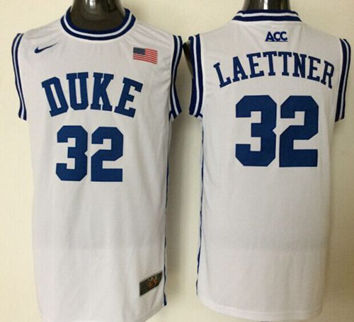 Blue Devils #32 Christian Laettner White Basketball New Stitched NCAA