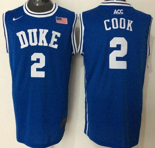 Blue Devils #2 Quinn Cook Blue Basketball New Stitched NCAA jersey