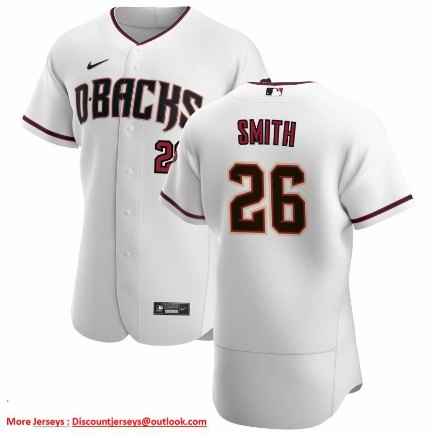 Arizona Diamondbacks #26 Pavin Smith Men's Nike White Crimson Authentic Home Team MLB Jersey