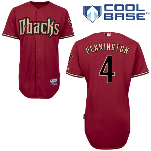 Arizona Diamondbacks #4 Pennington Red Authentic Personalized Alternate cool Jersey