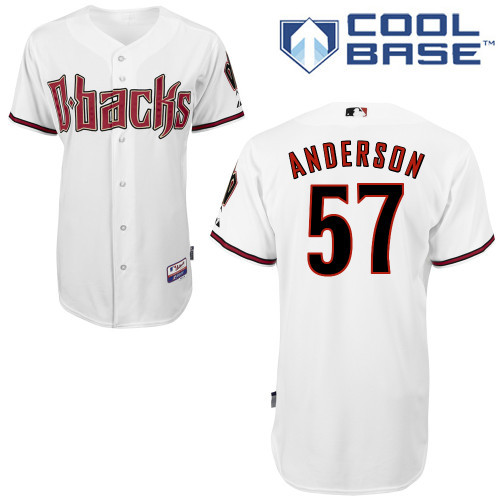 Arizona Diamondbacks #57 Anderson White Authentic Personalized Home cool Jersey