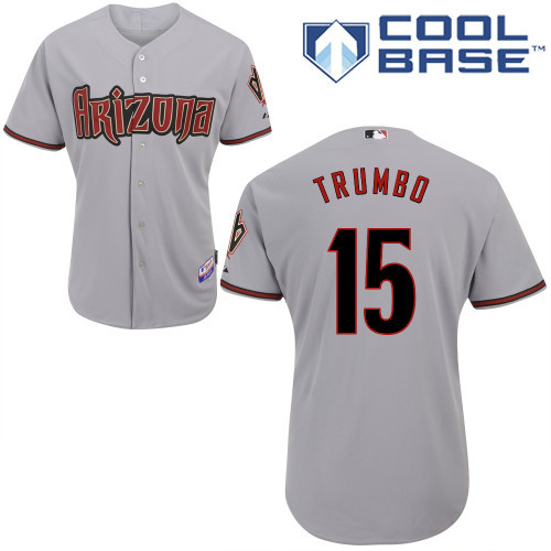 Arizona Diamondbacks #15 Trumbo Grey Authentic Personalized Road cool Jersey