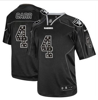 New Oakland Raiders #4 Derek Carr New Lights Out Black Men's Stitched NFL Elite Jersey