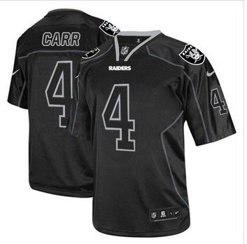 New Oakland Raiders #4 Derek Carr Lights Out Black Men's Stitched NFL Elite Jersey