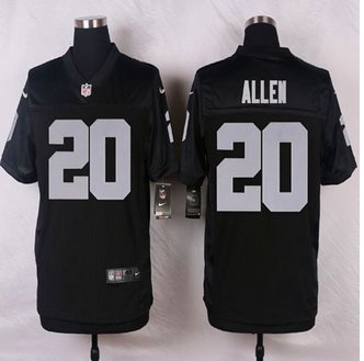 NEW Oakland Raiders #20 Nate Allen Black Team Color Men's Stitched NFL Elite Jersey