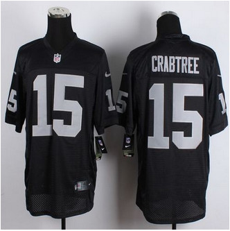 New Oakland Raiders #15 Michael Crabtree Black Team Color Men's Stitched NFL Elite jersey