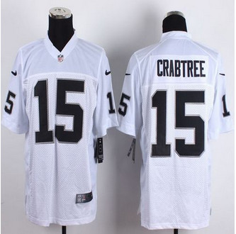 New Oakland Raiders #15 Michael Crabtree White Men's Stitched NFL Elite Jersey