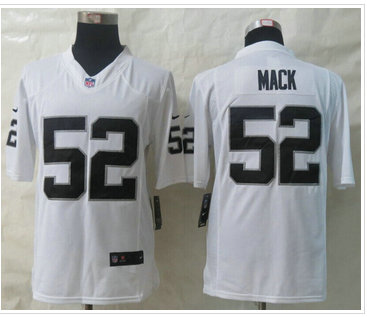 NEW NFL Oakland Raiders #52 Khalil Mack White Limited Jersey