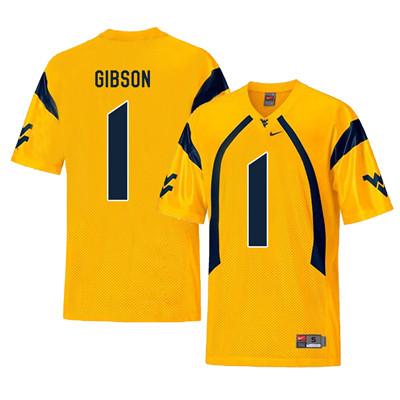 West Virginia Mountaineers 1 Shelton Gibson Gold College Football Jersey